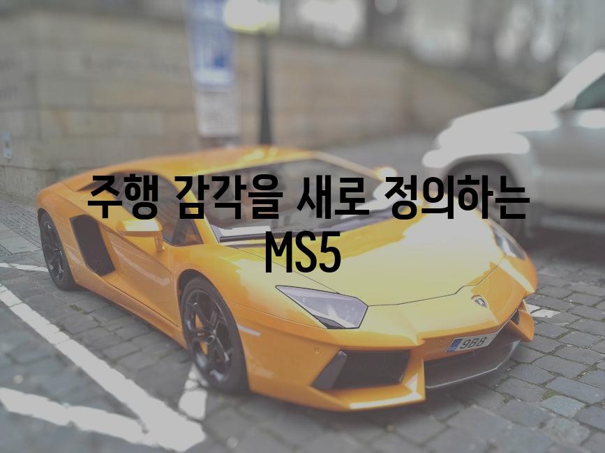  주행 감각을 새로 정의하는 MS5