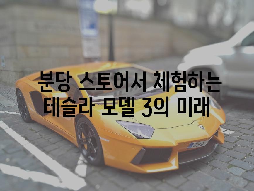  분당 스토어서 체험하는 테슬라 모델 3의 미래