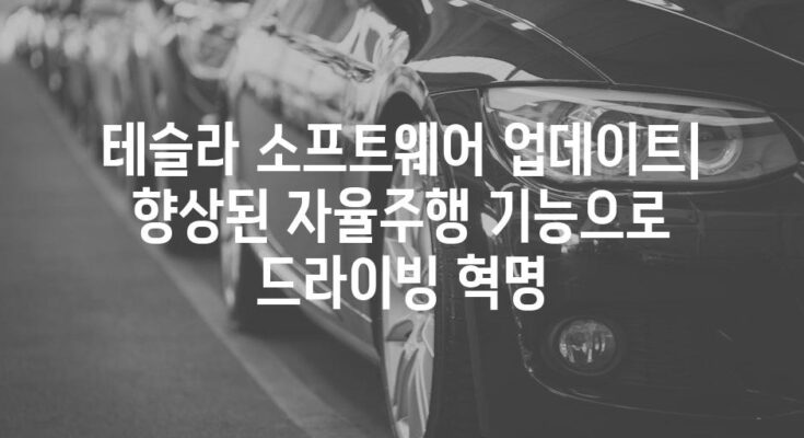 테슬라 소프트웨어 업데이트| 향상된 자율주행 기능으로 드라이빙 혁명