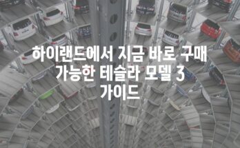 하이랜드에서 지금 바로 구매 가능한 테슬라 모델 3 가이드