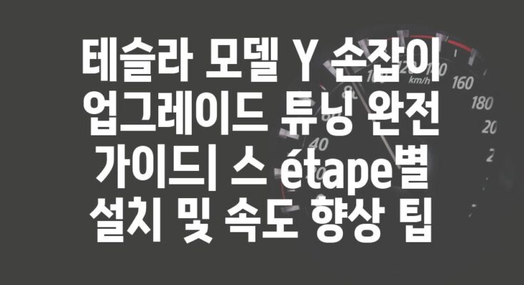 테슬라 모델 Y 손잡이 업그레이드 튜닝 완전 가이드| 스 étape별 설치 및 속도 향상 팁