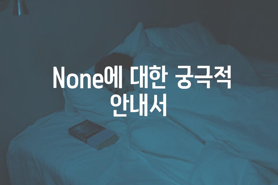  None에 대한 궁극적 안내서