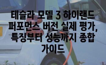 테슬라 모델 3 하이랜드 퍼포먼스 버전 실제 평가, 특징부터 성능까지 종합 가이드