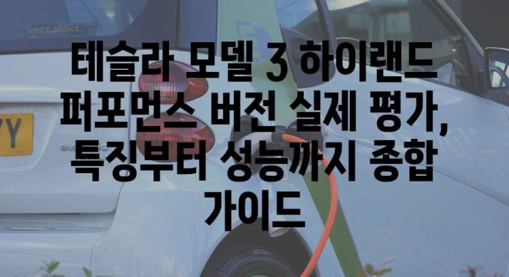 테슬라 모델 3 하이랜드 퍼포먼스 버전 실제 평가, 특징부터 성능까지 종합 가이드