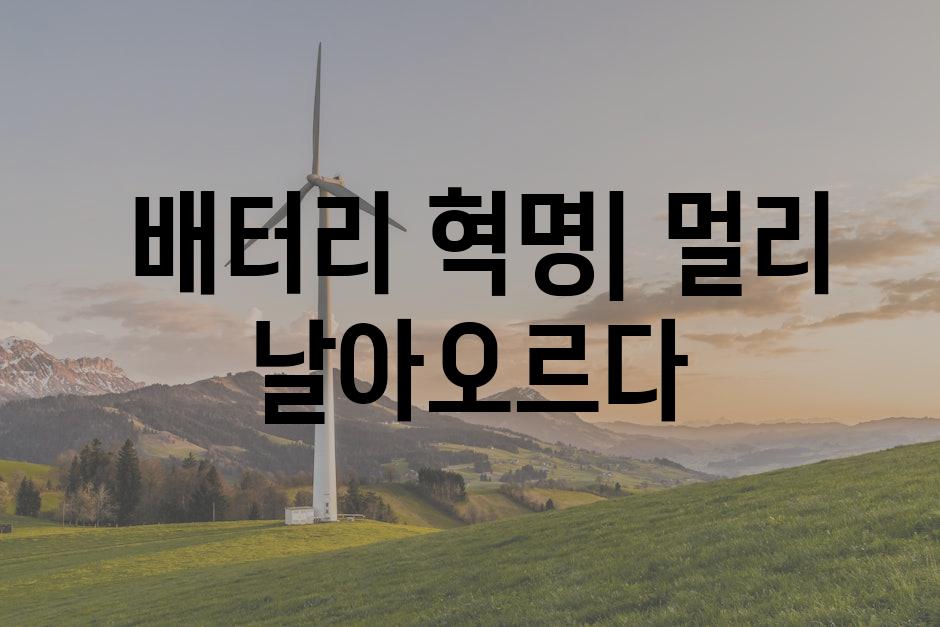  배터리 혁명| 멀리 날아오르다