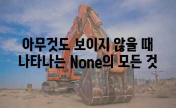 아무것도 보이지 않을 때 나타나는 None의 모든 것