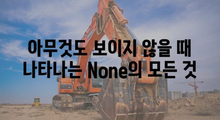 아무것도 보이지 않을 때 나타나는 None의 모든 것