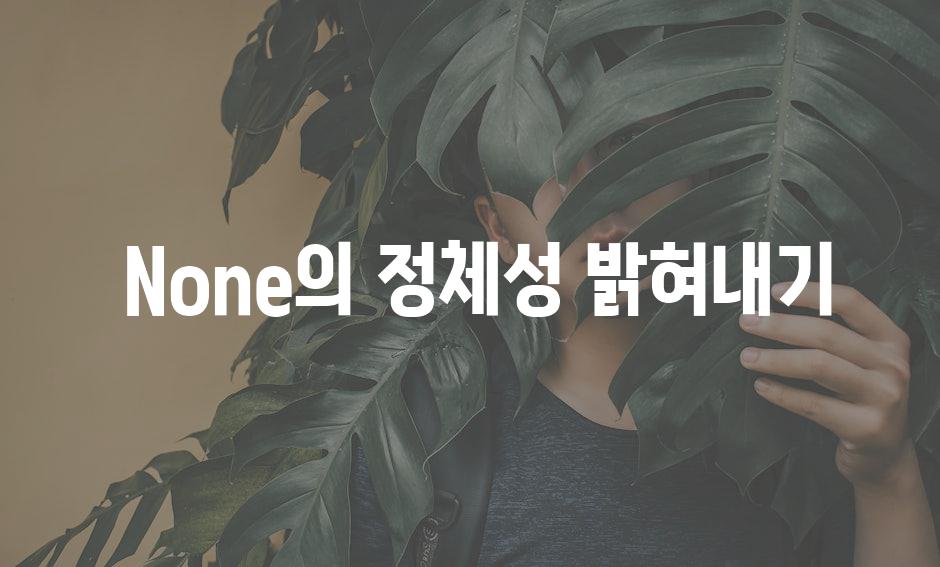 None의 정체성 밝혀내기