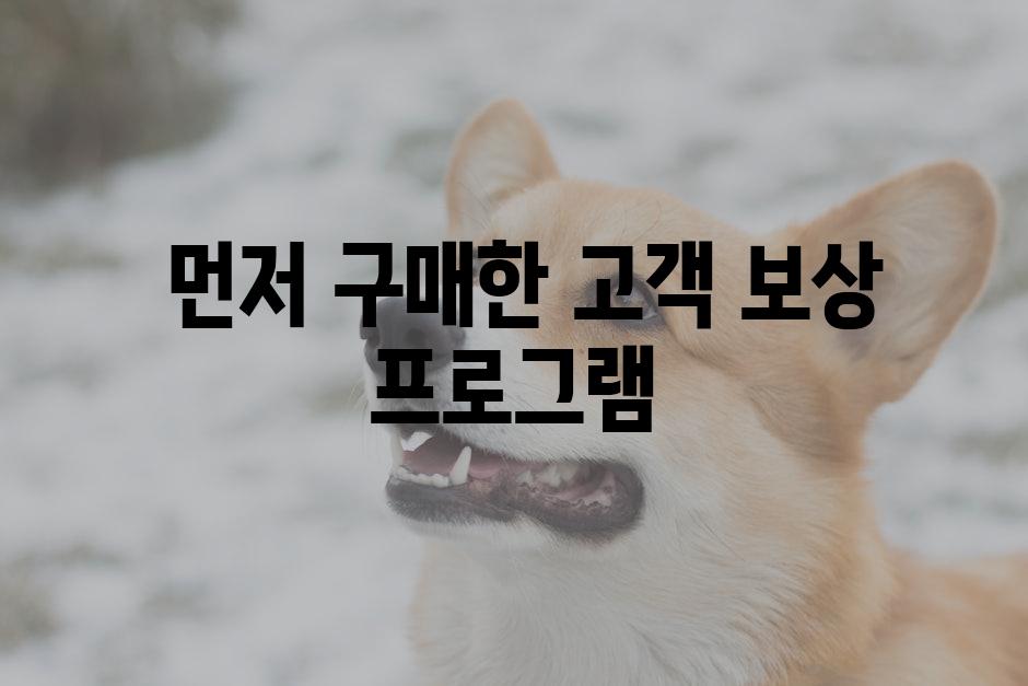  먼저 구매한 고객 보상 프로그램