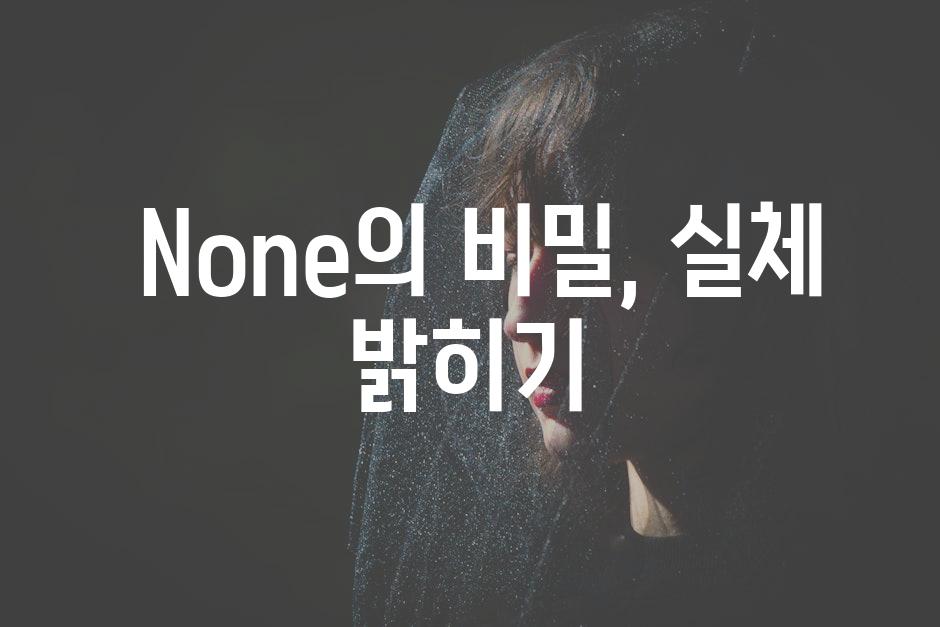  None의 비밀, 실체 밝히기