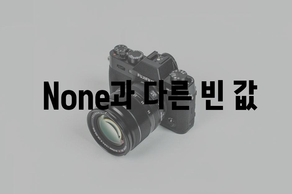  None과 다른 빈 값