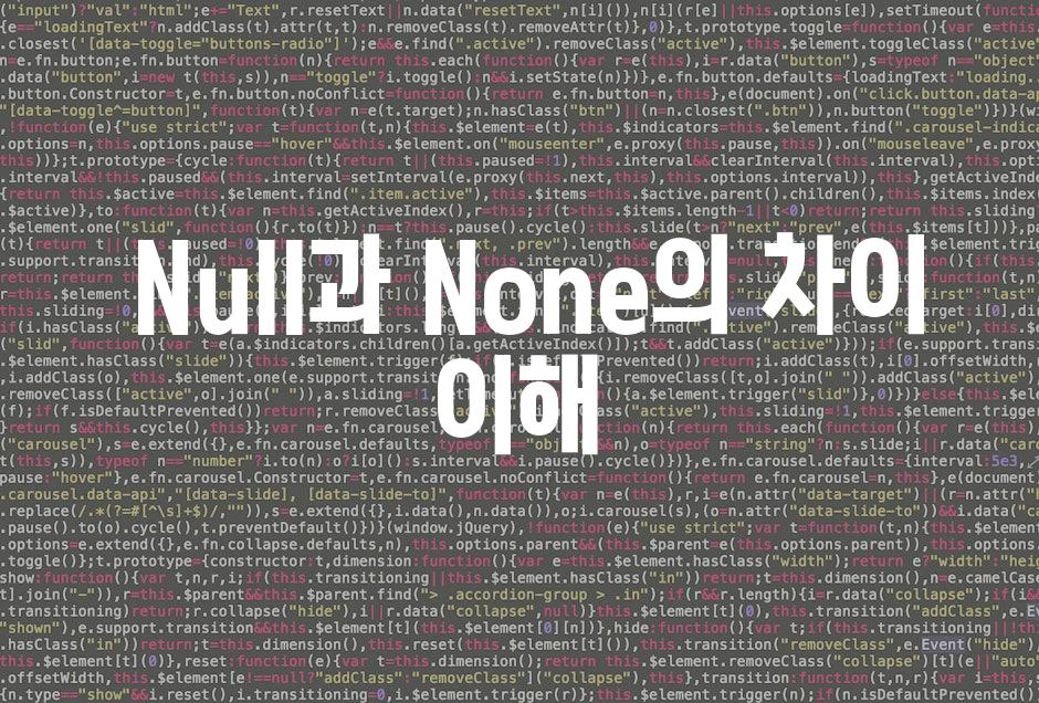  Null과 None의 차이 이해