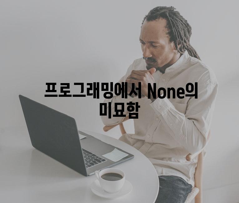 프로그래밍에서 None의 미묘함