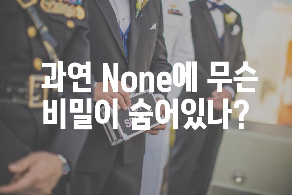  과연 None에 무슨 비밀이 숨어있나?