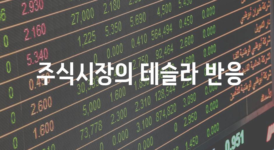  주식시장의 테슬라 반응