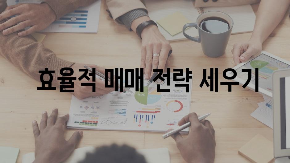 효율적 매매 전략 세우기