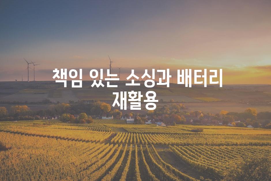  책임 있는 소싱과 배터리 재활용