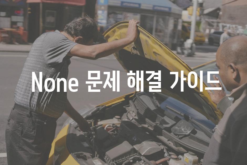  None 문제 해결 가이드