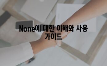 None에 대한 이해와 사용 가이드