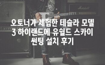 오토너가 체험한 테슬라 모델 3 하이랜드에 유쉴드 스카이 썬팅 설치 후기