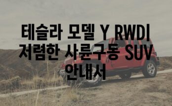 테슬라 모델 Y RWD| 저렴한 사륜구동 SUV 안내서