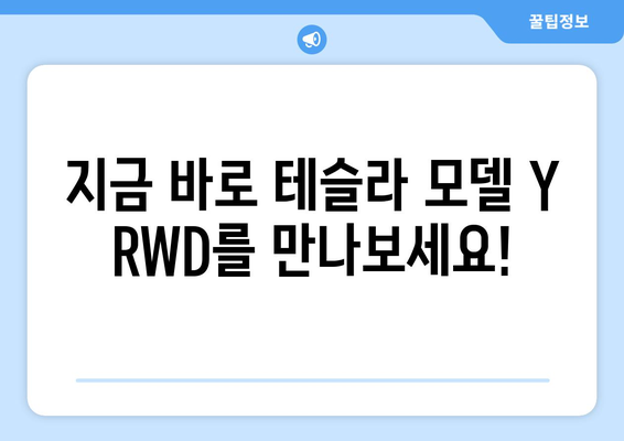 테슬라 모델 Y RWD 빠른 출고| 지금 바로 만나보세요! | 테슬라, 모델 Y, RWD, 신속 출고, 재고, 딜러