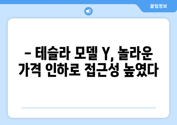 테슬라 모델 Y, 5299만 원으로 가격 인하! | 전기차, 가격, 할인, 모델 Y, 테슬라