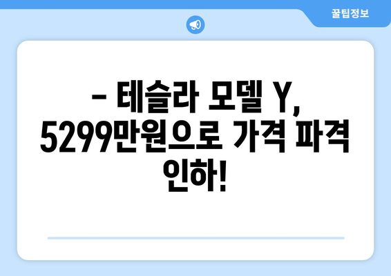 테슬라 모델 Y, 5299만 원으로 가격 인하! | 전기차, 가격, 할인, 모델 Y, 테슬라