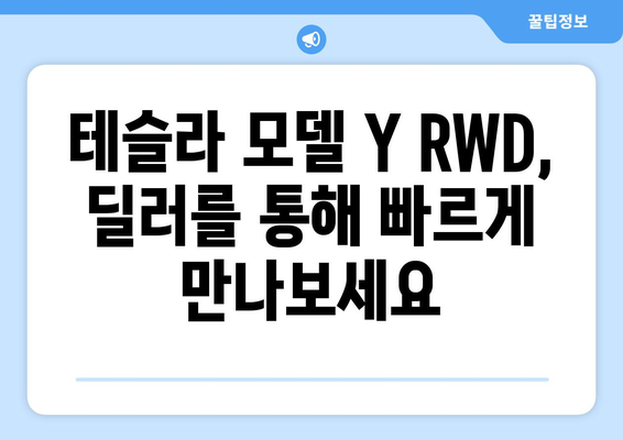 테슬라 모델 Y RWD 빠른 출고| 지금 바로 만나보세요! | 테슬라, 모델 Y, RWD, 신속 출고, 재고, 딜러