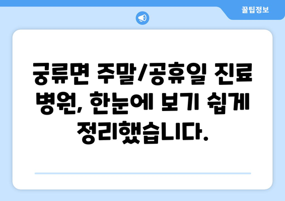 경상남도 의령군 궁류면 일요일 휴일 공휴일 야간 진료병원 리스트