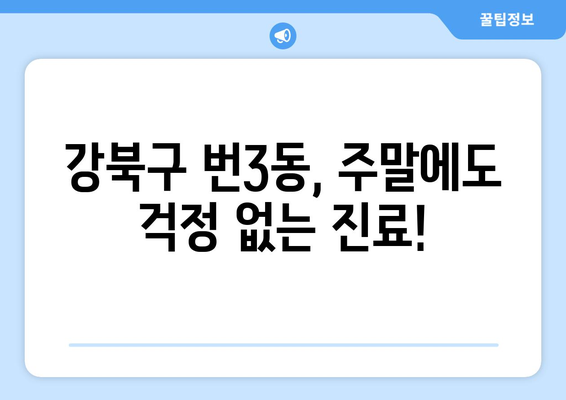 서울시 강북구 번3동 일요일 휴일 공휴일 야간 진료병원 리스트