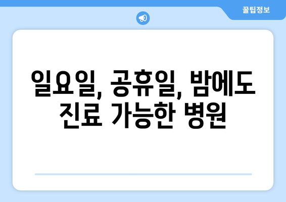 부산시 부산진구 범천1동 일요일 휴일 공휴일 야간 진료병원 리스트