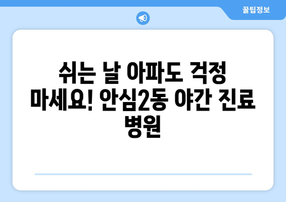 대구시 동구 안심2동 일요일 휴일 공휴일 야간 진료병원 리스트