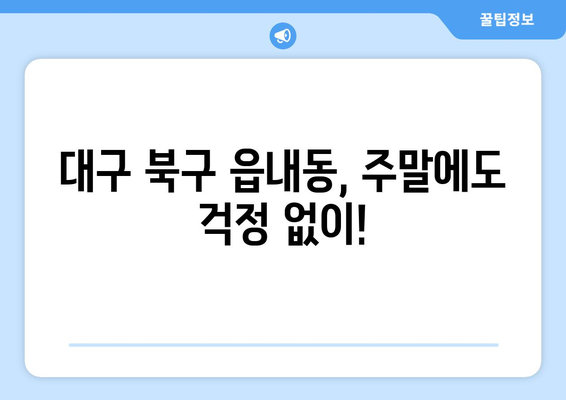 대구시 북구 읍내동 일요일 휴일 공휴일 야간 진료병원 리스트