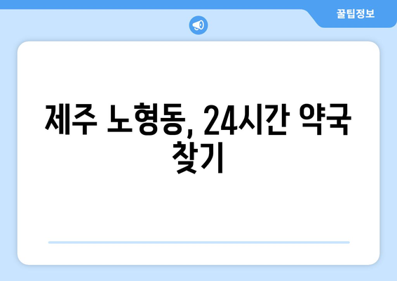 제주도 제주시 노형동 24시간 토요일 일요일 휴일 공휴일 야간 약국