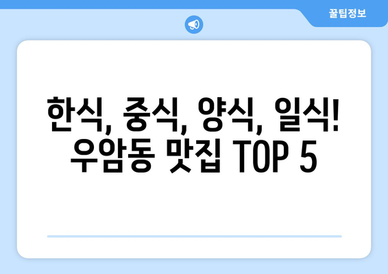 충청북도 청주시 청원구 우암동 점심 맛집 추천 한식 중식 양식 일식 TOP5