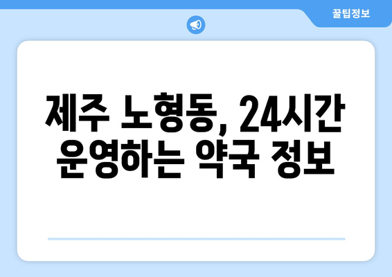 제주도 제주시 노형동 24시간 토요일 일요일 휴일 공휴일 야간 약국