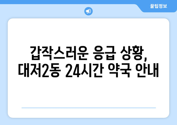 부산시 강서구 대저2동 24시간 토요일 일요일 휴일 공휴일 야간 약국