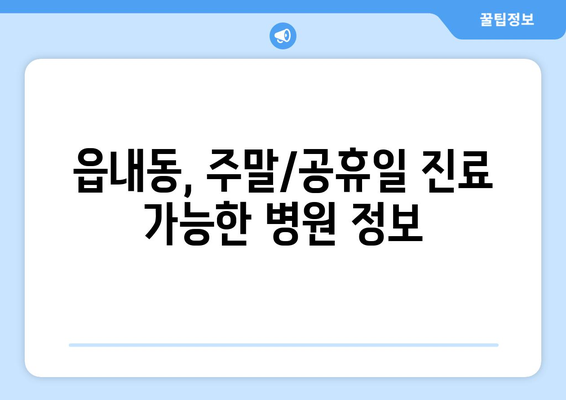 대구시 북구 읍내동 일요일 휴일 공휴일 야간 진료병원 리스트