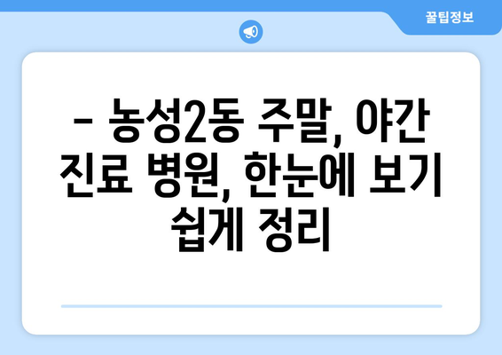 광주시 서구 농성2동 일요일 휴일 공휴일 야간 진료병원 리스트