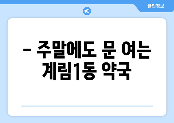 광주시 동구 계림1동 24시간 토요일 일요일 휴일 공휴일 야간 약국