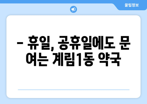 광주시 동구 계림1동 24시간 토요일 일요일 휴일 공휴일 야간 약국