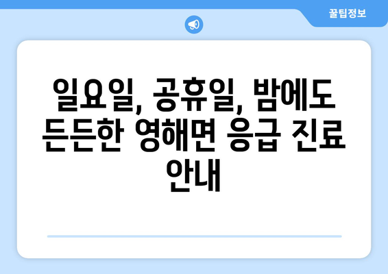 경상북도 영덕군 영해면 일요일 휴일 공휴일 야간 진료병원 리스트