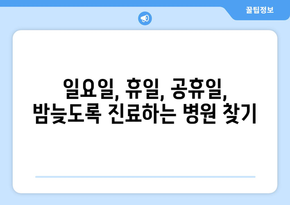 경상북도 고령군 성산면 일요일 휴일 공휴일 야간 진료병원 리스트