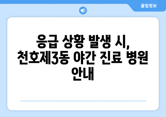 서울시 강동구 천호제3동 일요일 휴일 공휴일 야간 진료병원 리스트