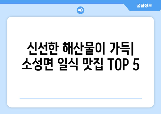 전라북도 정읍시 소성면 점심 맛집 추천 한식 중식 양식 일식 TOP5