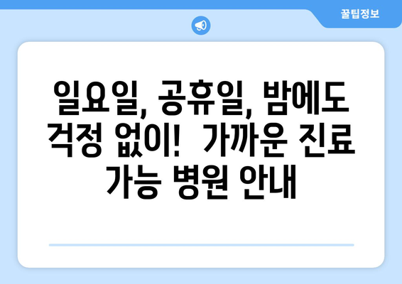 대전시 서구 갈마2동 일요일 휴일 공휴일 야간 진료병원 리스트