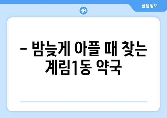 광주시 동구 계림1동 24시간 토요일 일요일 휴일 공휴일 야간 약국