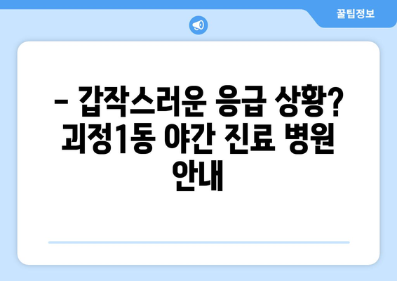 부산시 사하구 괴정1동 일요일 휴일 공휴일 야간 진료병원 리스트