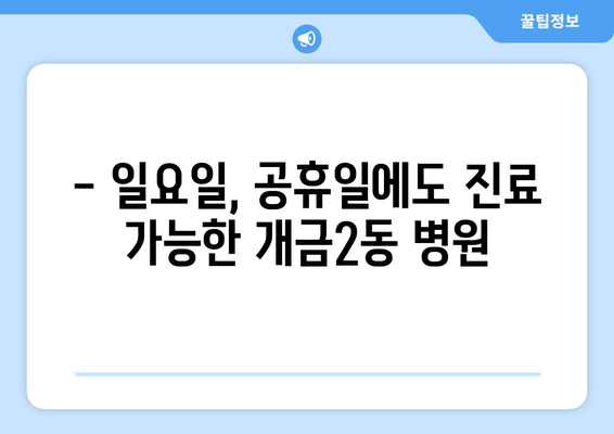 부산시 부산진구 개금2동 일요일 휴일 공휴일 야간 진료병원 리스트